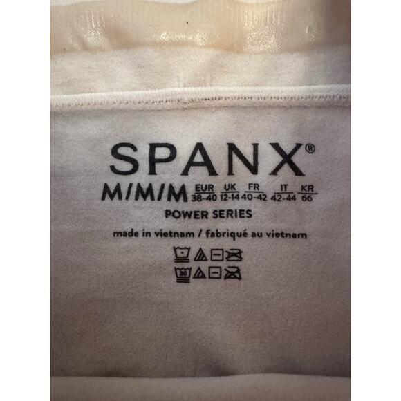 Spanx Womens Higher Power Shorts Beige High Waisted Shaping Short Sz M 2745 NEW - Picture 3 of 6